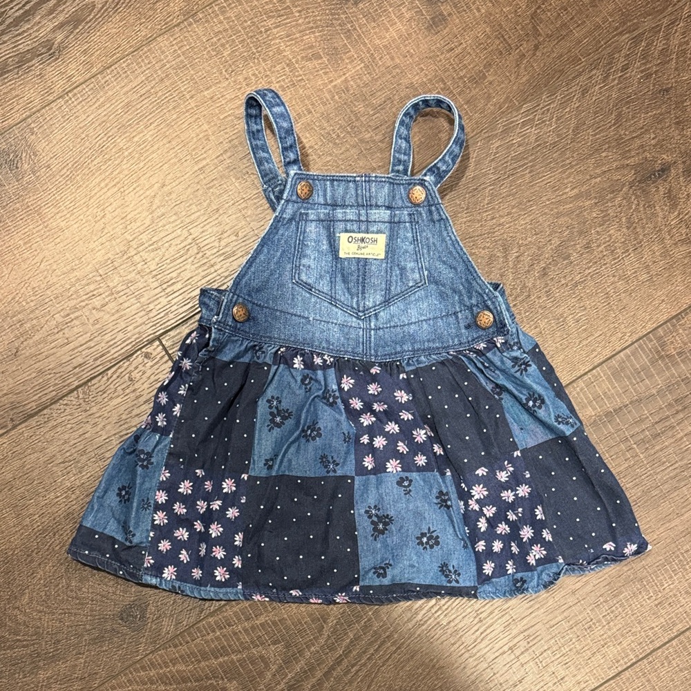 OshKosh B'gosh Light Blue Denim Overalls with Contrast Patch